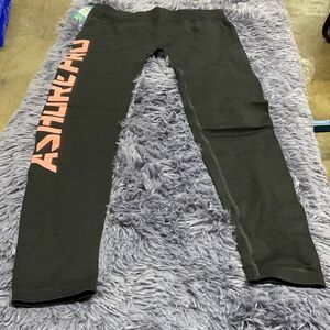 Ashore Black and Coral Work Out Leggings - New